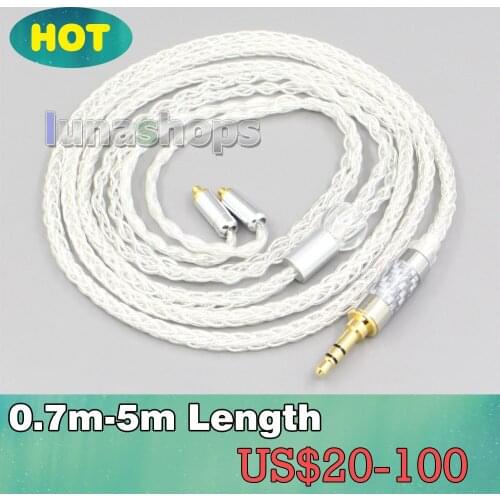 3.5mm 2.5mm 4.4mm XLR 8 Core Silver Plated OCC Earphone Cable For Shure se535 se846 Se425 Se315 Se215 MMCX LN006576