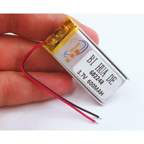 3.7V 600mAh 602248 Lithium Polymer Li-Po Rechargeable li ion Battery For Mp3 MP4 MP5 GPS PSP Smart Watchband Vedio Game toys