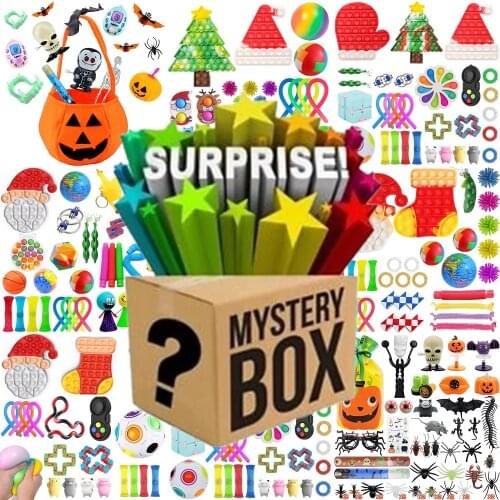 HOT Random 5-20pcs Mystery Gifts Fidget Toys Pack Halloween Christmas Surprise Box 216 Different Fidget Toy Dimple Stress Relief