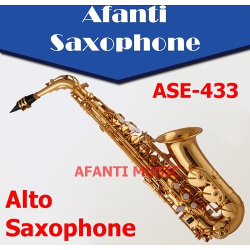Afanti Music Eb tone / Brass body / Gold finish Alto Saxophone (ASE-433)
