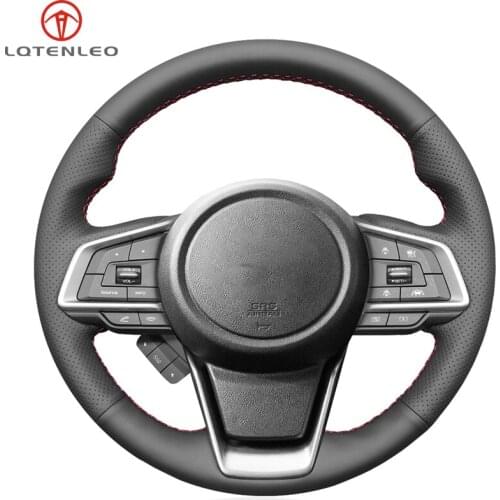 LQTENLEO Black Artificial Leather Steering Wheel Cover For Subaru Forester Crosstrek 2018 2019 Legacy Outback Ascent 2017-2020