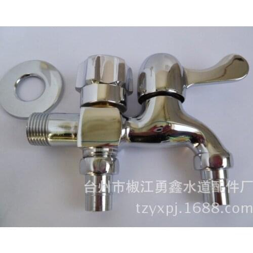 Double use of washing machine faucet full copper double water multi - purpose faucet brass quick water nozzle