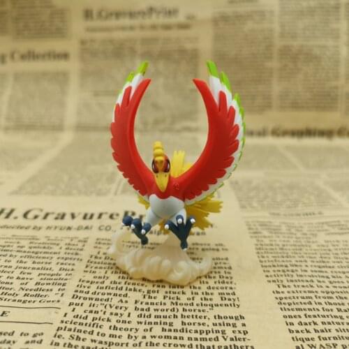 TAKARA TOMY Pokemon Action Figure Ho-oh Fire Phoenix Ornaments Rare Model Toys