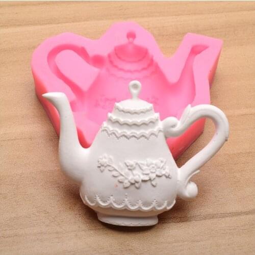 European teapot silicone mold chocolate fondant cake decoration baking tools DIY crafts glue drop mold resin moulds