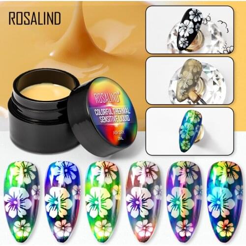 ROSALIND Thermal Sensitive Gel Polish Hybrid Varnish For Nails Manicure UV Gel Lacquer Air Dry Temperature Change 2ml Nail Gel