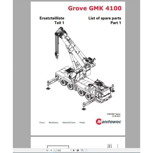 Grove Mobile Cranes All Full Model Part Manual, Operator & Maintenance Manual, Service Manual