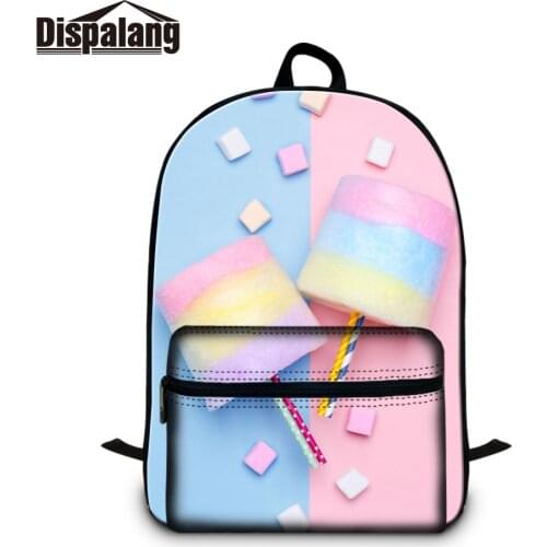 Fashion Love Heart Canvas Women Schoolbag Design Marshmallow Patterns Schoolbag Backpack Leisure Ladies Bags Best Gift for Girls