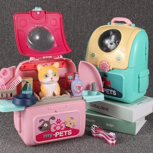 Simulation Pet Development Remember Play House Toy Backpack Space School Bag Simulation Cat Puppy Boy Girl Birthday Gift