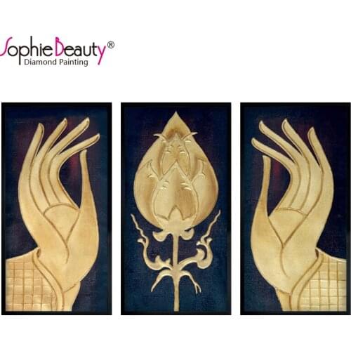 Sophie Beauty Diy Diamond Painting Cross Stitch Crystal Square Beauty Golden Buddha Embroidery Art Crafts Sewing Mosaic Set
