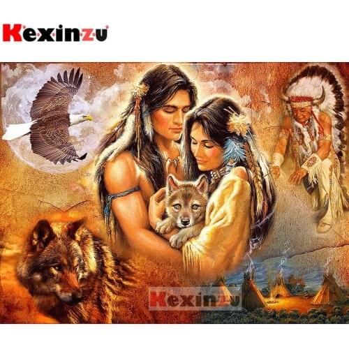KEXINZU 5D DIY Full Square Drill Diamond Painting -Tribal style- 3d Mosaic Diamand Embroidery Wedding Room Decoration K32622