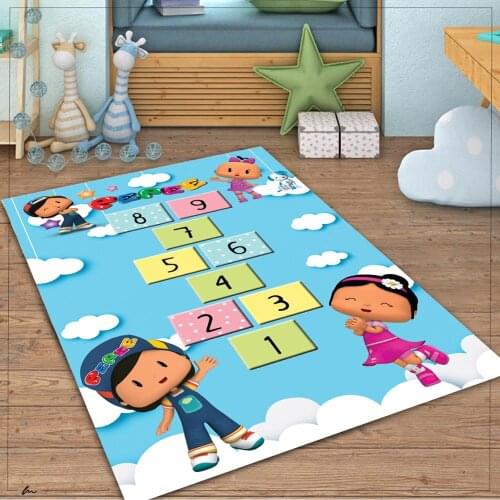 Pepee And Hopscotch 2 Patterned Carpet ,Non Slip Floor Carpet,Teens Carpet,Turkish Rug