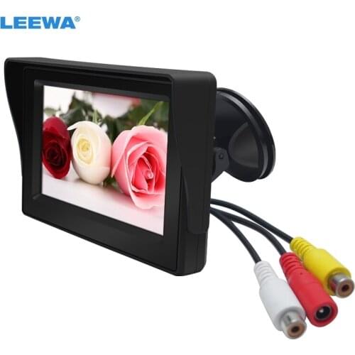 LEEWA 4.3inch Digital Display Windshield LCD Car Monitor For Reversing Backup Camera DVD VCR #CA4590