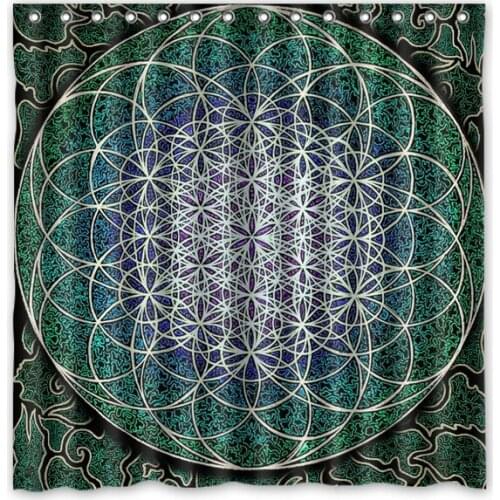 2016 Hot Sale!Ancient Egypt Symbol Flower Of Life Background Waterproof Polyester Shower&Bath Curtain( 180X180CM)