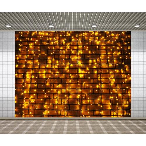Lyavshi Lamp Brick Wall Interior Christmas Photography Backgrounds Seamless Vinyl New Year Decor Backdrops for Photo Studio