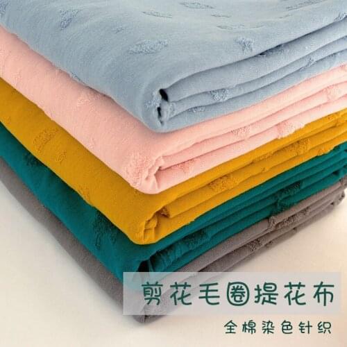 Fashion Fabrics Terry Jacquard Cotton Fabric for Sweater Jacket Autumn and Winter 50*165cm Jersey Fabric SMTA