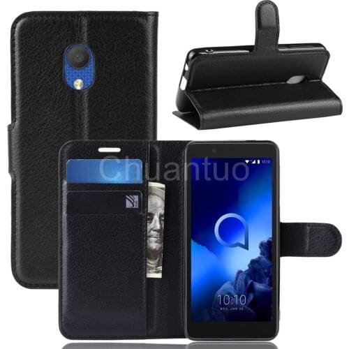 Fashion Wallet PU Leather Case Cover For Alcatel 1C 2019 5003D Flip Protective Phone Back Shell With Card Holders