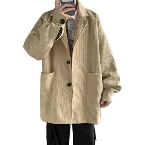 Mens Jackets Spring autumn Single Breasted Medium-Long Trench Coat Male Solid Color Streetwear Khaki Coat Windbreaker