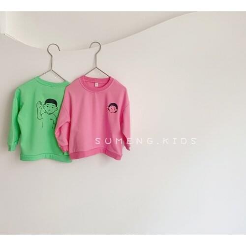 2021 New Autumn Childrens Clothing Korean Style Boys and Girls Printed Sweater Parent-Child Brother and Sister Pullover