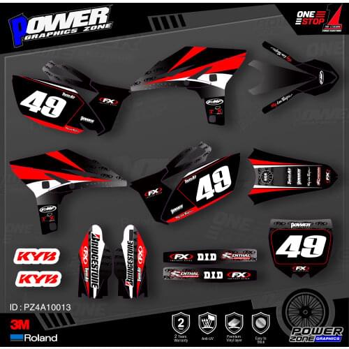 PowerZone Custom Team Graphics Backgrounds Decals 3M Stickers Kit For YAMAHA 2010-2013 YZF250 013