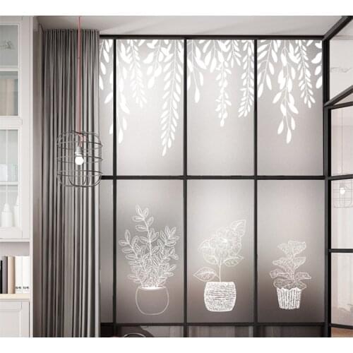 Balcony Sliding Door Window Glass Sticker Anti-lighting Shading Bathroom Light-transmitting opaque privacy Film Repeated 57*90CM