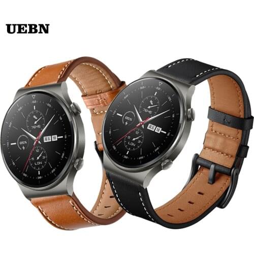 UEBN Genuine leather strap for Huawei Watch GT 2 Pro Band for Watch GT 2 42mm 46mm GT 2e & Honor ES Bracelet Watchband