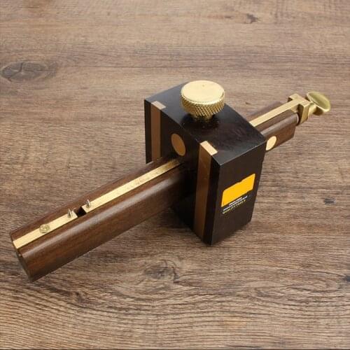 Luxury British Indonesia Ebony+Pure Copper Wearproof Carpenter Woodworking Tool 8 Inch Screw Cutting Gauge Mark Scraper Scribers