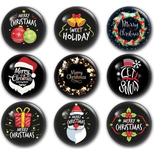 Merry Christmas glass cabochon, merry Xmas let snow enjoy holiday Round photo glass cabochon demo flat back Making findings