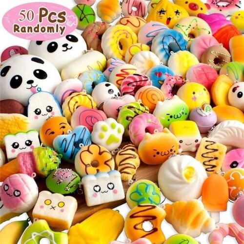 Random 10/20/50 pcs Squishies Ice Cream Scented Slow Rising Kawaii Simulation Lovely Toy Soft Food Squishy Toy