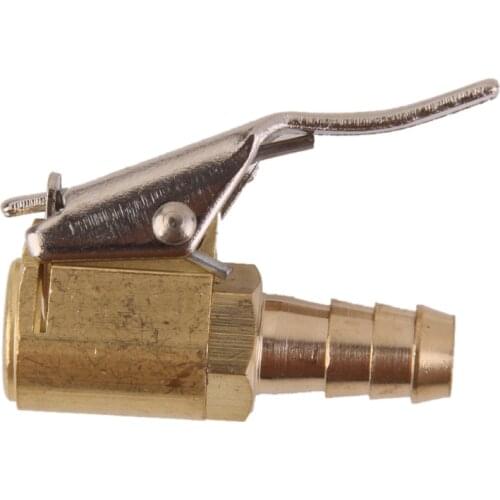 Auto Car Tire Inflator Valve Connector Air Chuck Brass 6mm Clip On 1/4