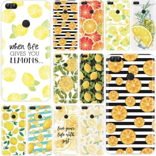 INS fruit lemon orange Smart Cover Soft Silicone TPU Phone Case For Huawei P9 P10 P20 PLUS P8 P9 P10 P20 P30 lite P20 P30 PRO