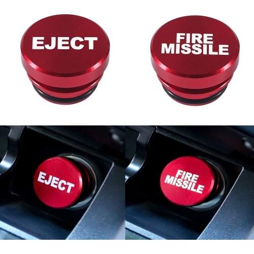12V Universal Car Cigarette Lighter Button Cover Accessories Fire Missile Eject Button Car Cigarette Lighter Plug