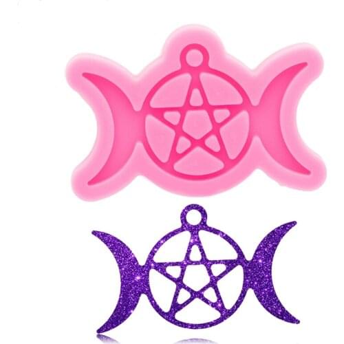 Moon Star Shape Epoxy Resin Mold Keychain Pendant Keyrings Silicone Mould DIY Crafts Necklace Jewelry Making Tool