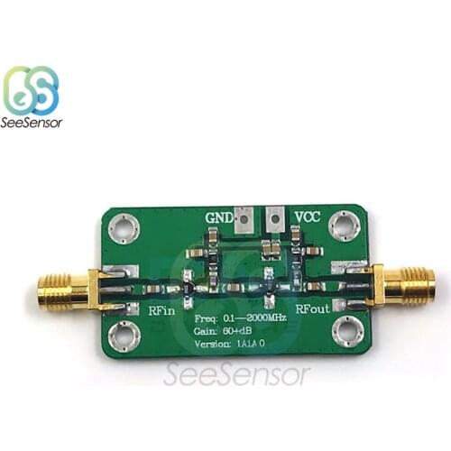 0.1-2000MHz Gain 60dB RF Low Noise Amplifier LNA Module 0.1~2GHZ RF Broadband Amplifier