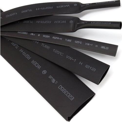 1 Meter/lot 2:1 Black Heat Shrink Heatshrink Tubing Tube Sleeving Wrap Wire 1/2/3/4/5/7/8/9/11/12/13/14/15//20MM