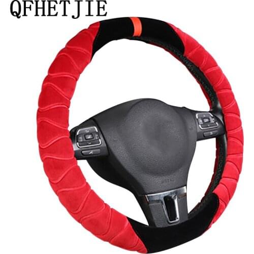 1pcs Winter Warm Car Steering Wheel Cover 38CM / 15'' Car Steering Wheel Protector 5 Color Soft Non-slip Decorative Accessories