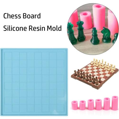 1pc Chessboard/6pcs Chess Silicone Mould Crystal Resin Epoxy Glue Mold For Jewelry Making DIY Craft Cake Tools