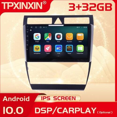2 Din Carplay Android Radio Receiver Multimedia Stereo For Audi A6 1997 1998 1999 2000 2001 2002 2003 2004 BT Recorder Head Unit