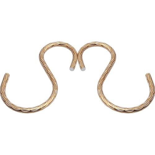 2pcs/lot Aluminum Alloy Gold S Shape Hooks For Clothes Towel Sundries Hanging Hook Home Bath Kitchen Storage Accessories 977174