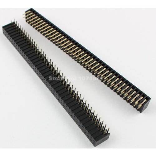 50pcs 2mm 2.0mm Pitch 2x40 Pin Right Angle Female Double Row Header Strip