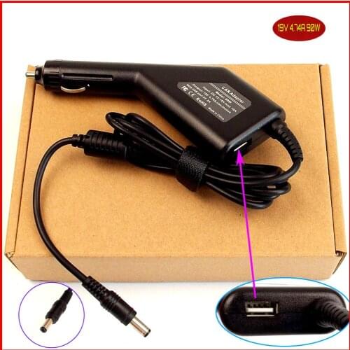 Laptop DC Power Car Adapter Charger 19V 4.74A 90W + USB Port for Toshiba PA-1900-04 PA-1900-23 PA-1900-24 ADP-90SB AB