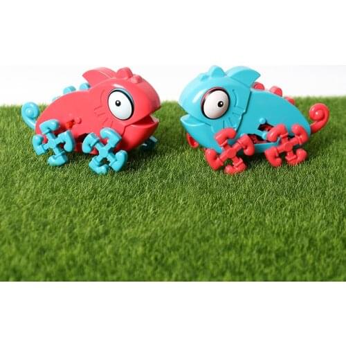 DIY Assemble Electric Chameleon Robot Science Model Toys,STEM Creative Animals Model Educational Interactive Toys for Kids 6