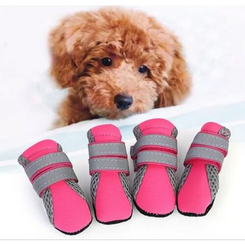 Lightweight Anti Slip Pet Dog Shoes Rain Boots Sock Pet Boots Paw Protector Straps Reflective Dog Shoes Protective Net Shoes