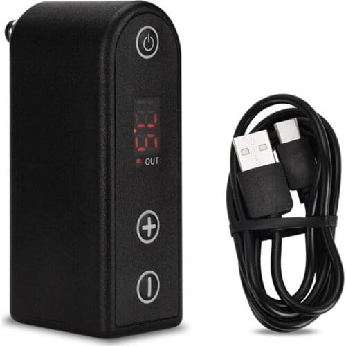 RCA/DC Mini Tattoo Power Bank With USB Cable, Digital Display Tattoo Machines Power Supply Adapter Tattoo Equipment Accessories