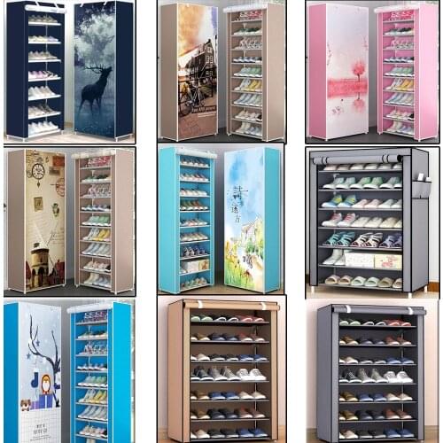 Hot Multi Layers Shoe Rack Nonwoven Fabric Storage Shoes Closet DIY Assembled Stand Holder Space Shoe Cabinet