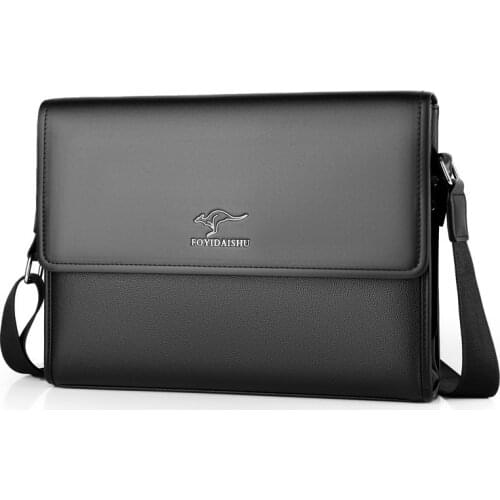 Business Shoulder Bag Men Messenger Bag Brand kangaroo vintage PU Leather Crossbody bag for male Fashion Casual Man Handbags