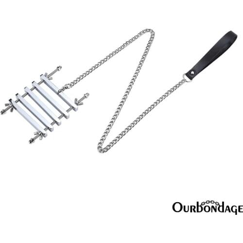 Ourbondage Aluminum Alloy Finger Torture Stick Set Finger Bondage Restraints with Leash For Men Women Adult Sex Toys