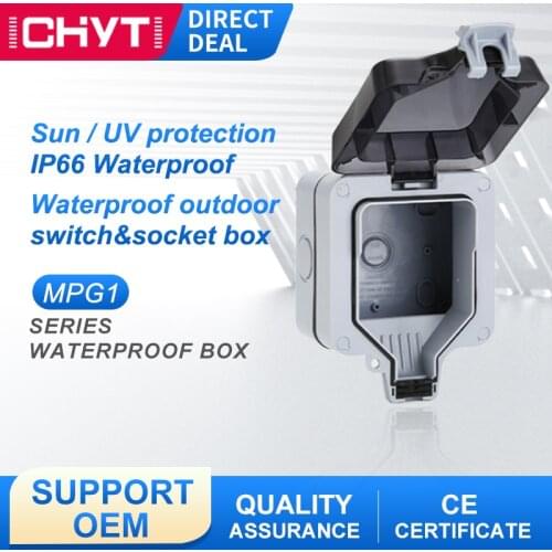 Outdoor Waterproof Rainstorm Proof IP66 Fully Shielded Socket Junction Box Exposed Anti Leakage Protection Power Socket Box