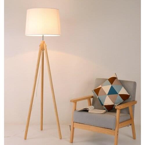 Nordic led wood stained glass floor lamp loft floor lamp stand light industrial decor