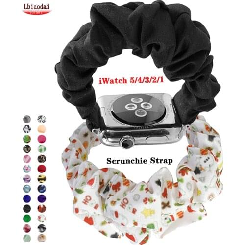 Scrunchie Strap for Apple watch band 44 mm 40mm iWatch 38mm 42mm women belt correa bracelet for aplle series 6 5 4 3 SE 42/40 mm