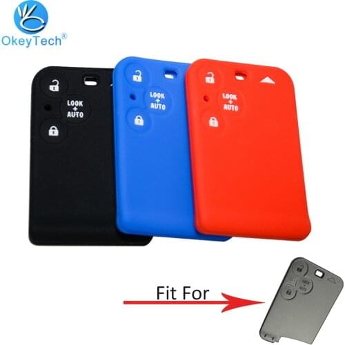 OkeyTech 3 Buttons Silicone Car Key Cover For Renault Laguna Espace 2001-2006 Megane Vel-satis Auto Key Shell Holder Protector